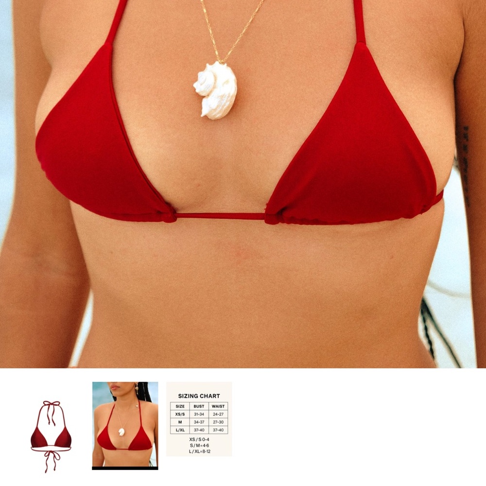 Burgundy Triangle Bikini Top
